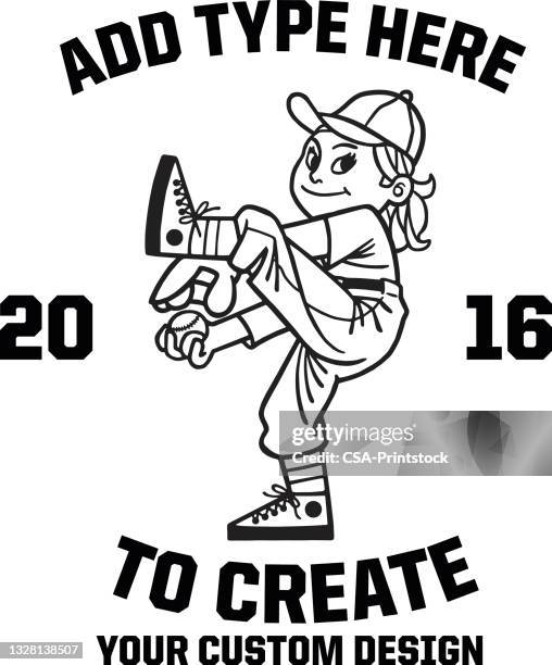 softball player design format - baseball pitcher stock illustrations