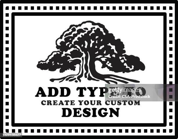 tree design format - oak forest stock illustrations