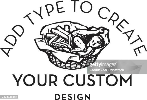 chicken dinner design format - crispy chicken stock illustrations