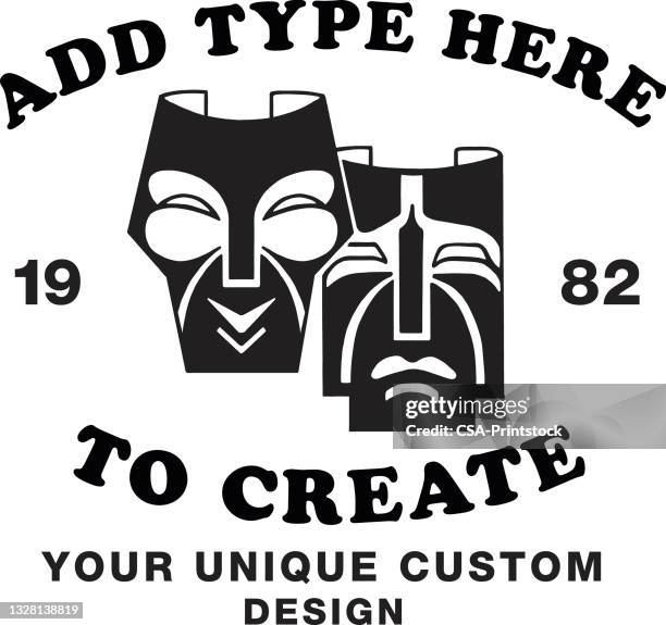 theater masks design format - broadway performer stock illustrations