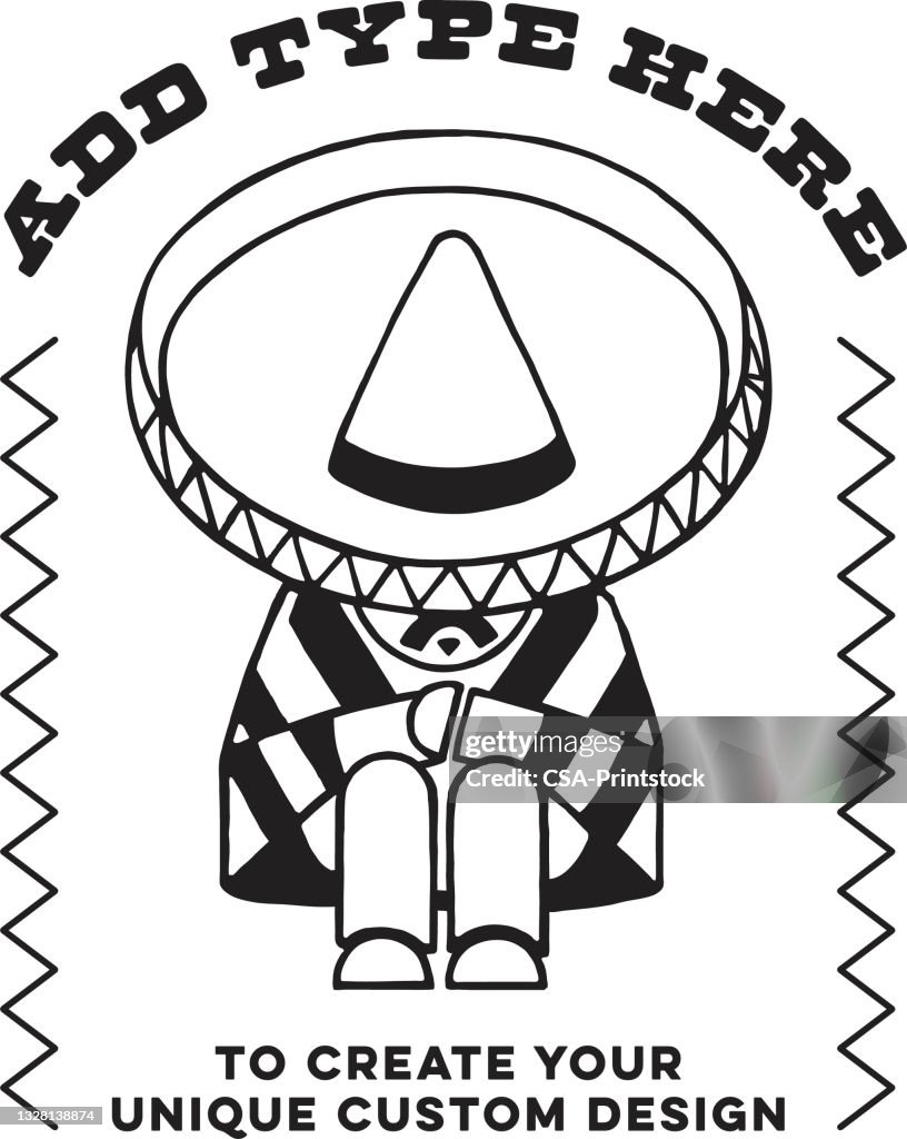 Sombrero Man Resting Design Format