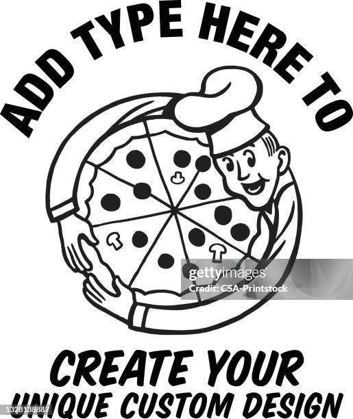 pizza design format - pizzeria stock illustrations