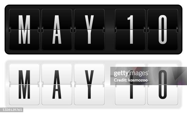 dark and light calendar theme- 10 may - iphone 10 stock illustrations