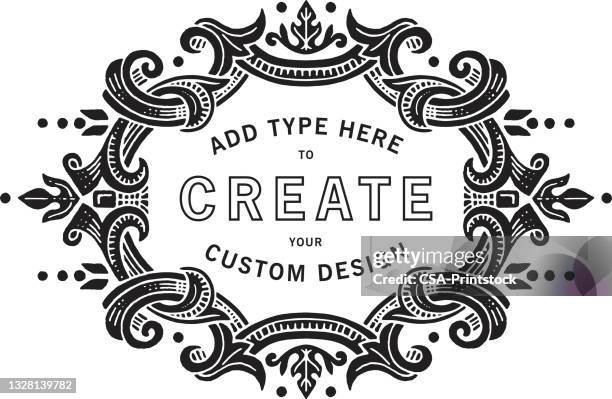 ornate design format - kitsch frame stock illustrations