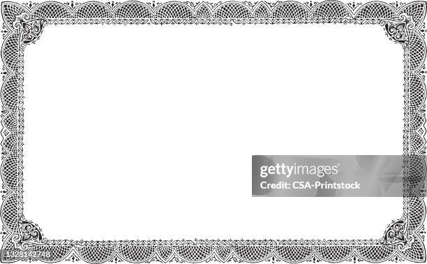 ilustrações de stock, clip art, desenhos animados e ícones de ornate frame - certidão