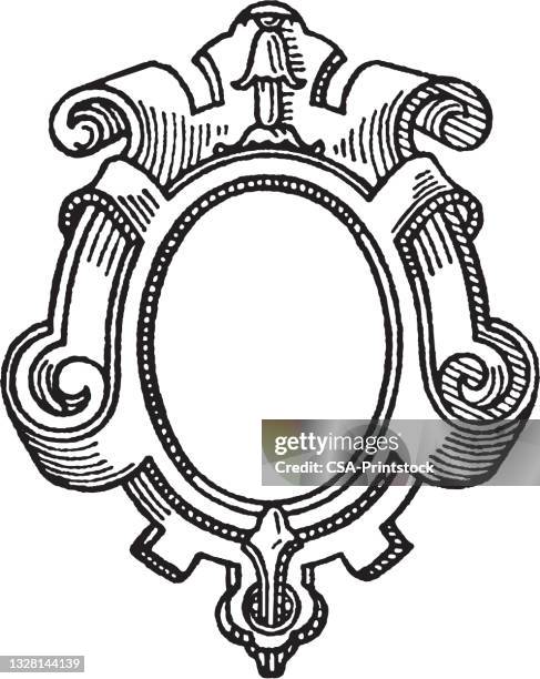 reich verzierte rahmen gehäuse - coat of arms stock-grafiken, -clipart, -cartoons und -symbole