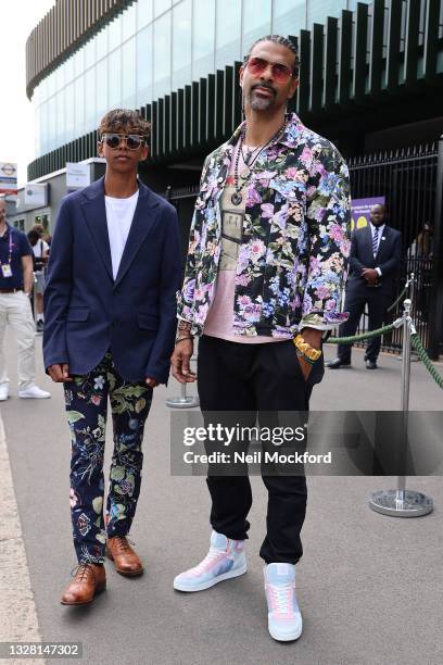 Cassius Haye and David Haye attend Wimbledon Championships Tennis Tournament Mens Final Day at All England Lawn Tennis and Croquet Club on July 11,...