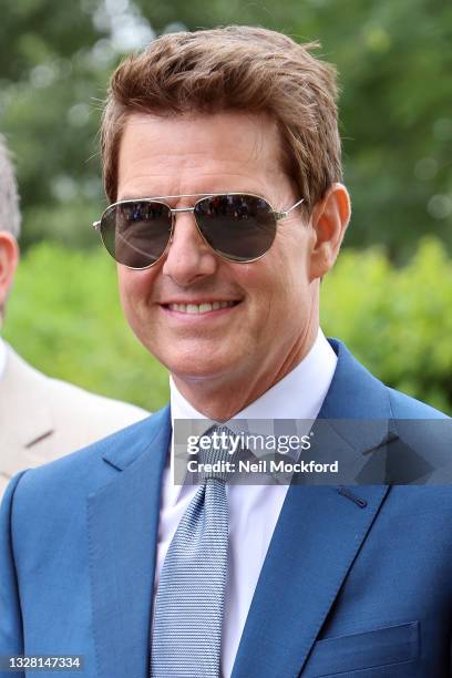 Tom Cruise attends Wimbledon Championships Tennis Tournament Mens Final Day at All England Lawn Tennis and Croquet Club on July 11, 2021 in London,...