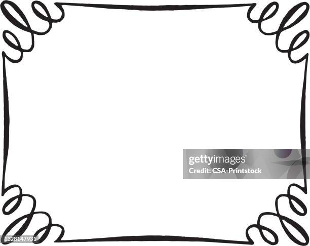 frame enclosure - scroll pattern stock illustrations