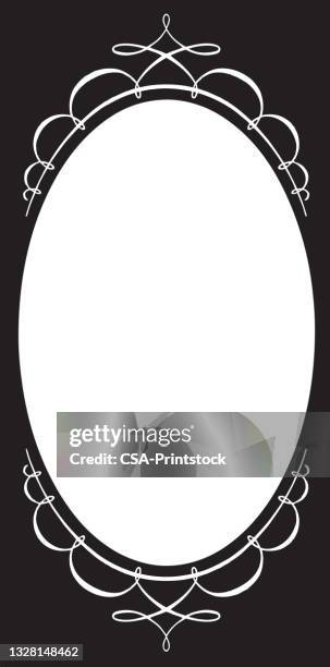 oval element - mirror frame stock illustrations