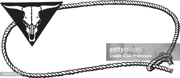 lasso skull border - rope stock illustrations