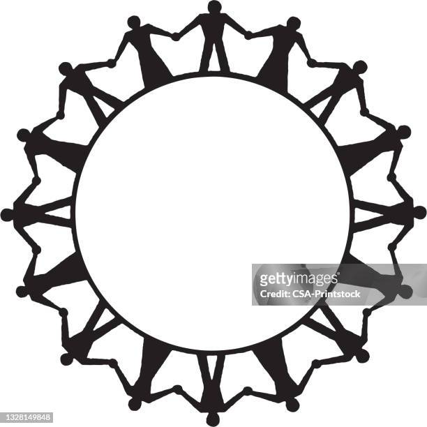 people border - hold hands circle stock illustrations