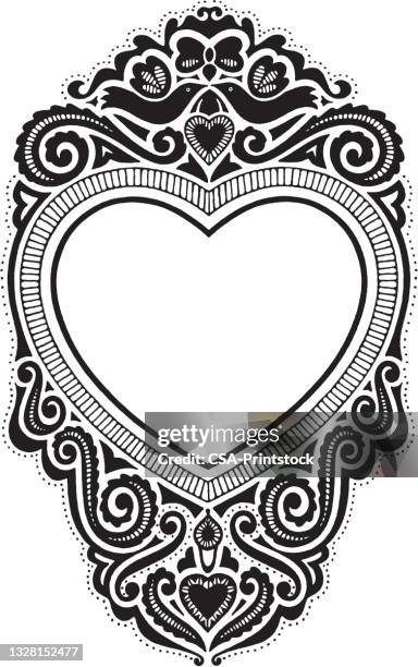 heart shape frame - heart frame stock illustrations
