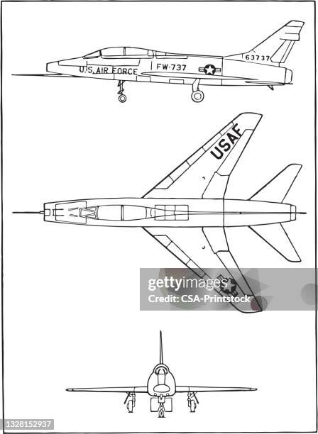 jet airplane - fighter plane stock illustrations