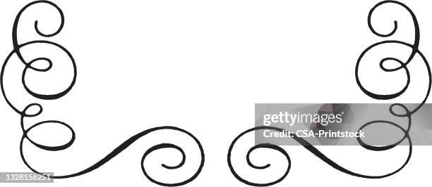looped brackets - filigree pattern stock illustrations