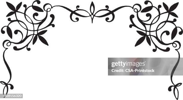 detailed border - corner border stock illustrations