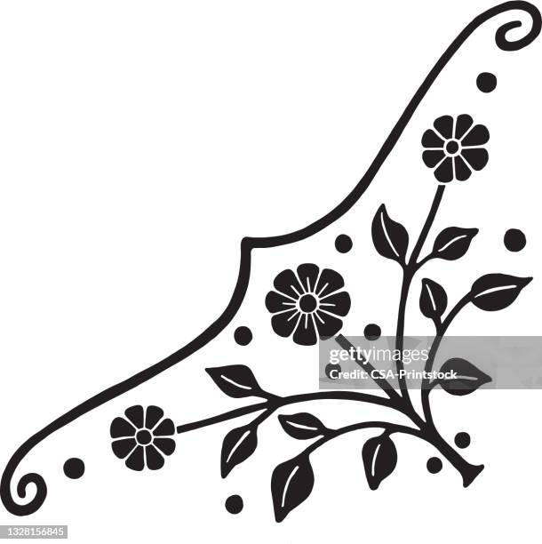 ornament - flower corner stock illustrations