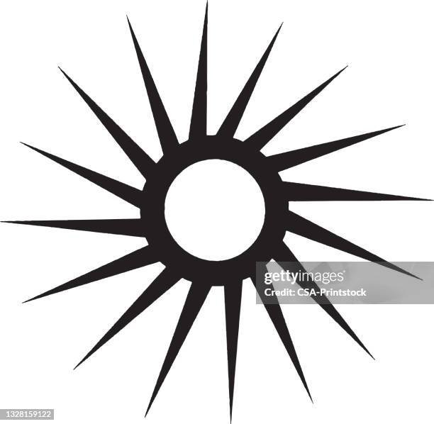 Sun Log Shape 373 Vintage Sun Logo High Res Illustrations - Getty Images