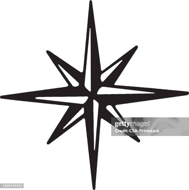 moravian star - star compass stock illustrations