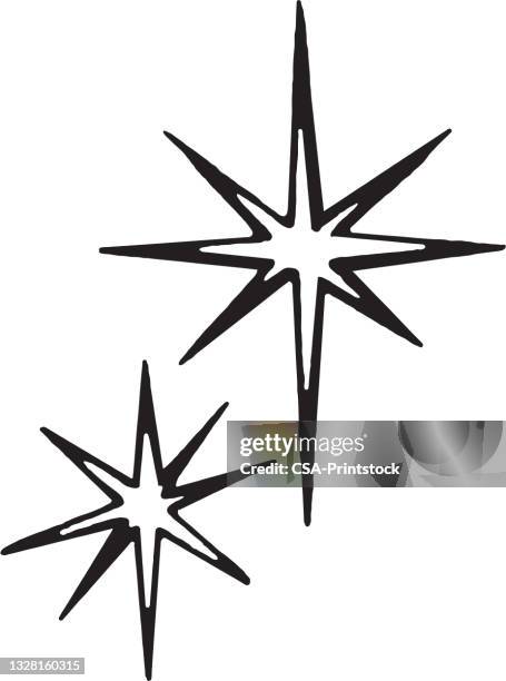 big and little snowflake - star dingbat stock illustrations
