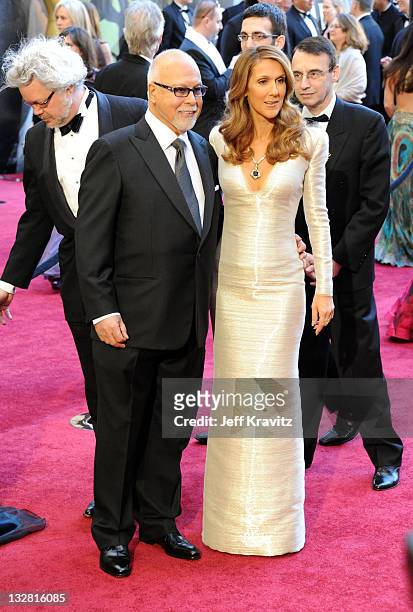 Singer Celine Dion and husband Rene Angelil arrive at the 83rd Annual Academy Awards held at the Kodak Theatre on February 27, 2011 in Los Angeles,...