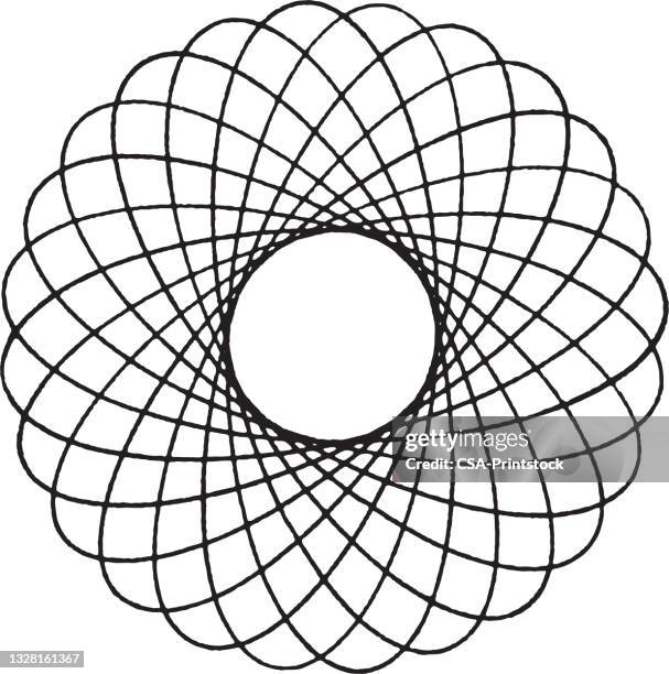 spiro wreath shape - spirograph stock illustrations