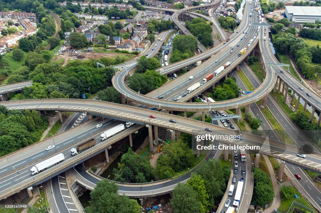 Spaghetti Junction M6 Highway, Birmingham, Inglaterra, Reino Unido