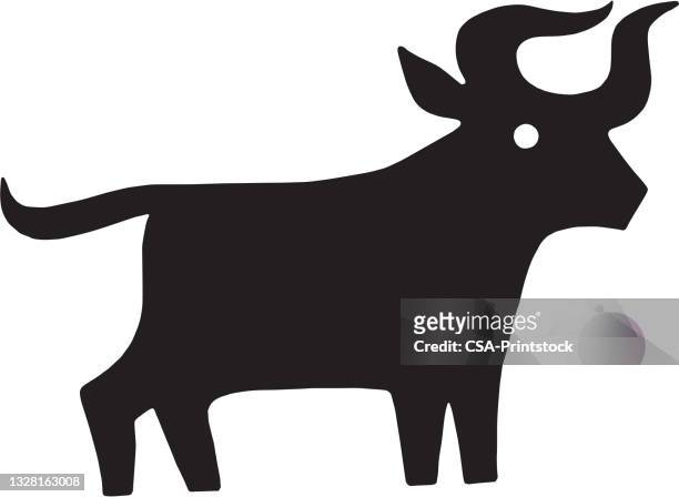 bull - taurus stock-grafiken, -clipart, -cartoons und -symbole