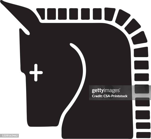 ilustraciones, imágenes clip art, dibujos animados e iconos de stock de cabeza de caballo - chess horse