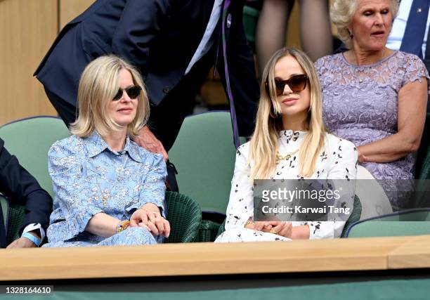 Lady Helen Taylor and Lady Amelia Windsor attend Wimbledon Championships Tennis Tournament at All England Lawn Tennis and Croquet Club on July 11,...