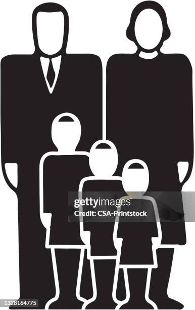 family - family with three children stock illustrations