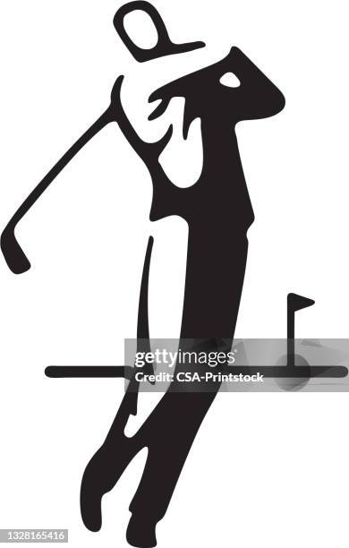 man golfing - golfer stock illustrations