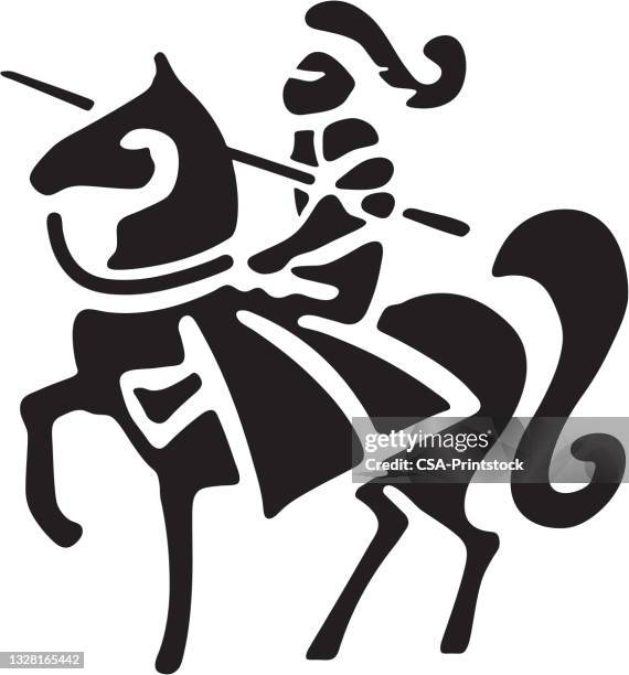 illustrations, cliparts, dessins animés et icônes de chevalier à cheval - chevalier