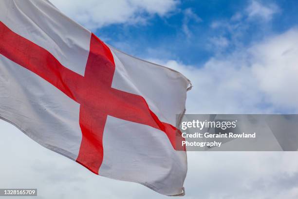 england & the saint george's cross flag - england flag stock pictures, royalty-free photos & images