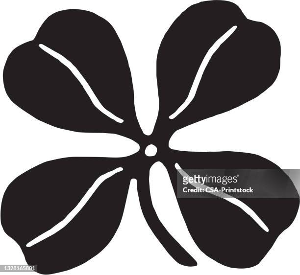 vier leaf clover - glücksbringer stock-grafiken, -clipart, -cartoons und -symbole