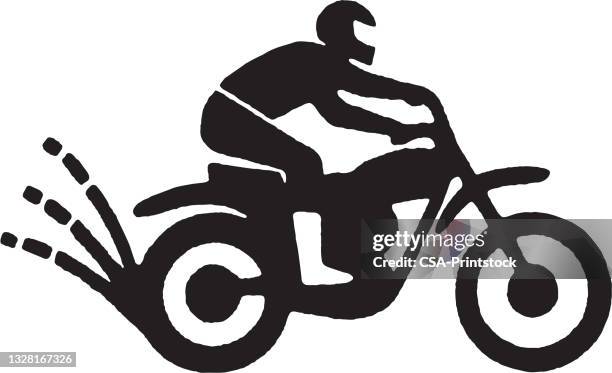man on dirt bike - motocross stock illustrations