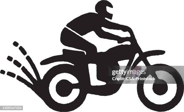 man on dirt bike - moto stock illustrations