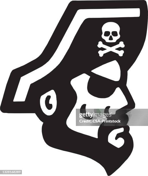 pirate - human face logo stock illustrations