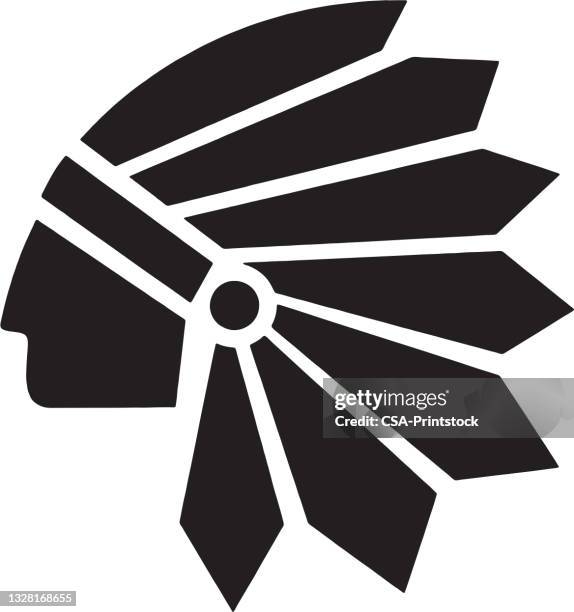 stockillustraties, clipart, cartoons en iconen met american indian chief - amerikaans indiaanse etniciteit