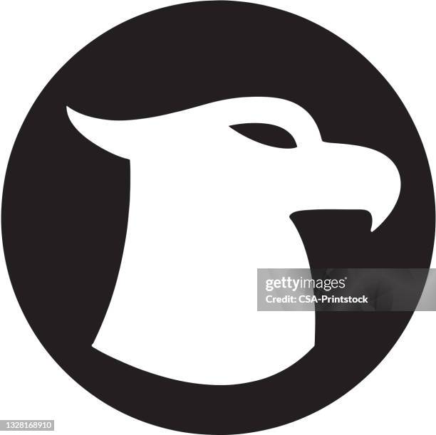 hawk silhouette - hawk mascot stock illustrations