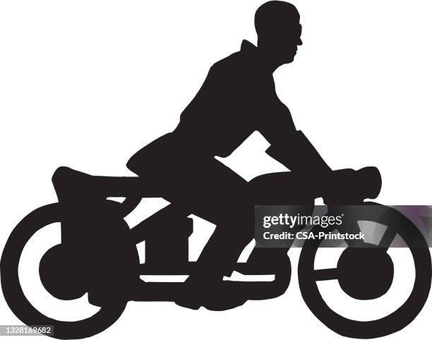 ilustraciones, imágenes clip art, dibujos animados e iconos de stock de hombre en motocicleta - motorcycle logo