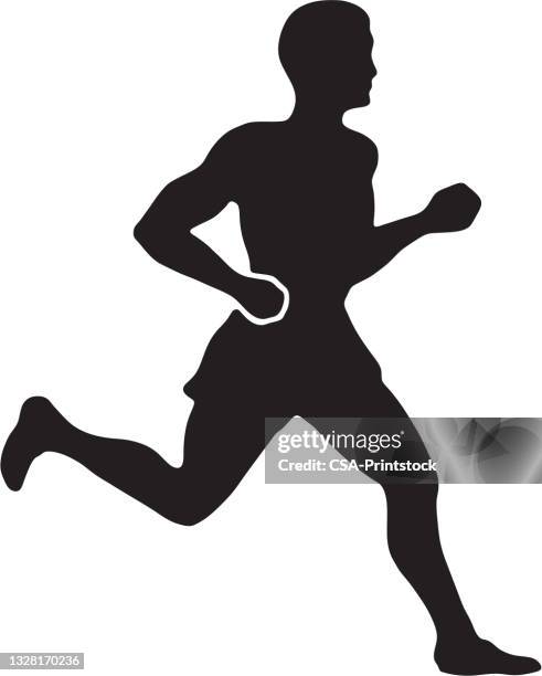 man running - cross country icons stock illustrations