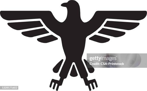 eagle icon - eagle shield vector stock illustrations
