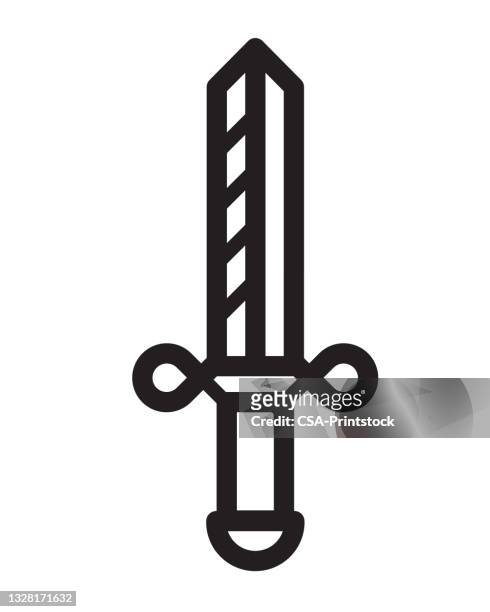 ilustraciones, imágenes clip art, dibujos animados e iconos de stock de icono de espada - sword