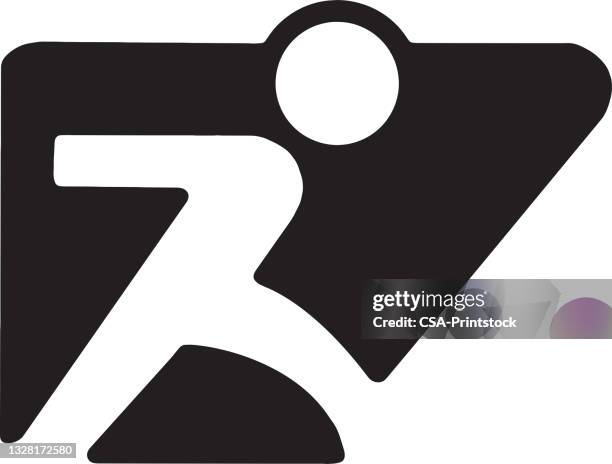 runner icon - sprint logo stock illustrations