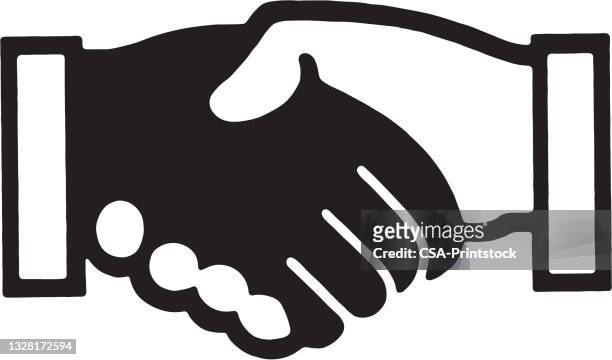 handshake icon - diversity logo stock illustrations