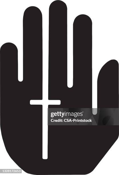 hand- und kreuzsymbol - priest stock-grafiken, -clipart, -cartoons und -symbole