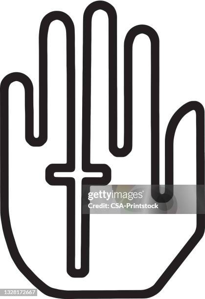 hand and cross - pastor stock illustrations