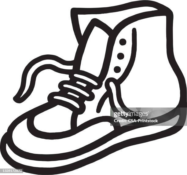 boot - shoelace stock illustrations