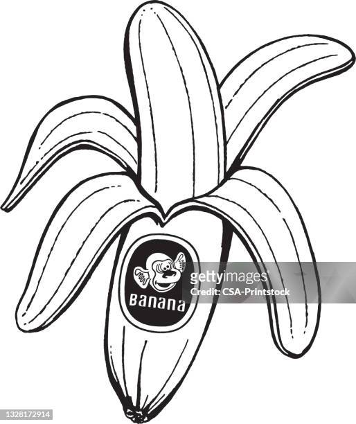stockillustraties, clipart, cartoons en iconen met banana - lijnenspel